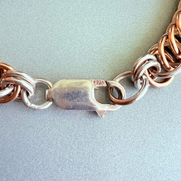 Artisan 18K Gold Vermeil 4mm Chain Maille Square Sterling Silver 925 Bracelet - Picture 3 of 8